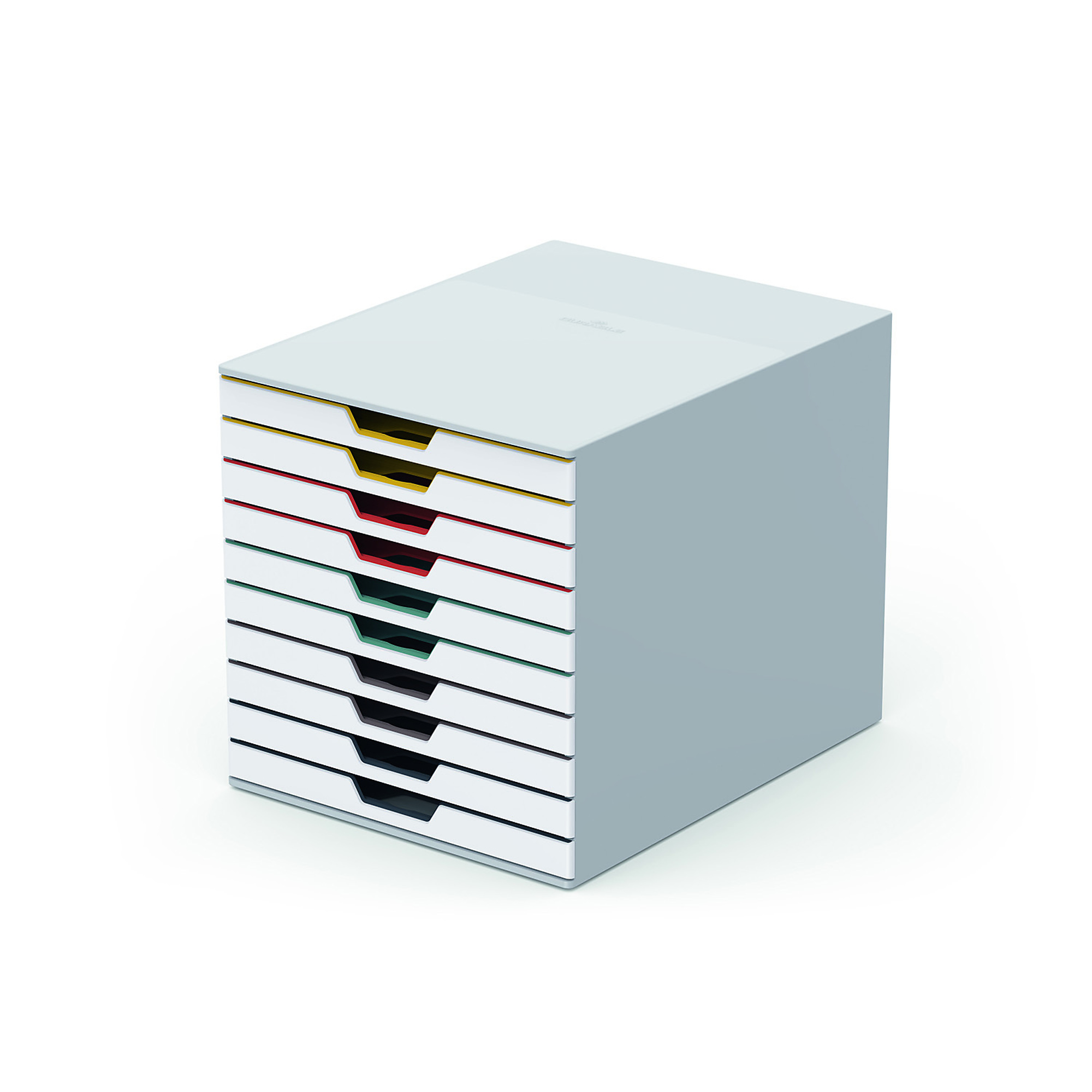 Durable, VARICOLOR MIX 10 Drawer Storage Box, White/Multi, Color Finish White, Model# 763027
